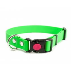 Biothane Safety Klick Halsband 19mm neon grün 55-65cm