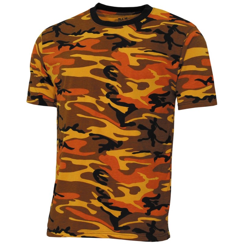 US T-Shirt, Streetstyle - XXXL - orange-camo