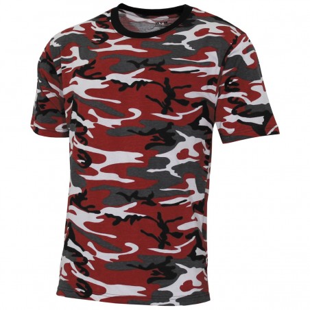 US T-Shirt, Streetstyle - XL - rot-camo