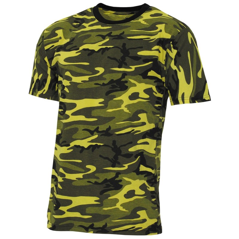US T-Shirt, Streetstyle - L - gelb-camo