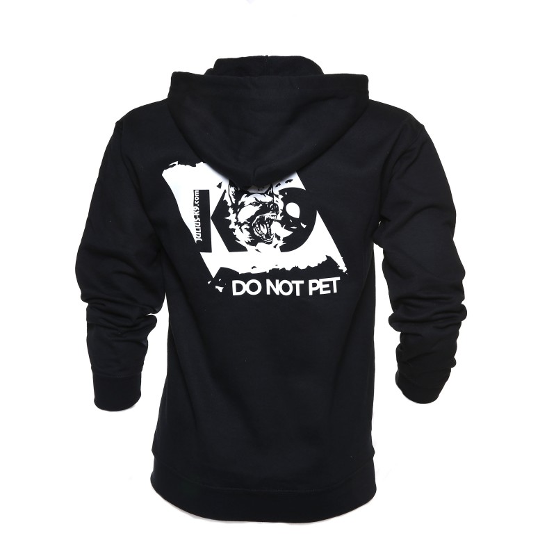 K9® - Pullover mit Zipp und Kapuze - DO NOT PET - S - schwarz