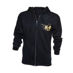 K9® - Pullover mit Zipp und Kapuze - 4XL - schwarz