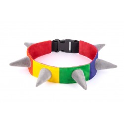 Spiked Rainbow Halsband - S