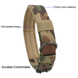 Halsband Military Style - L - woodland camo