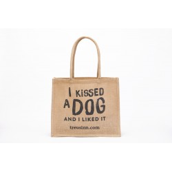 Eco Shopper Jute - I kissed a dog and I liked it - Schwarz