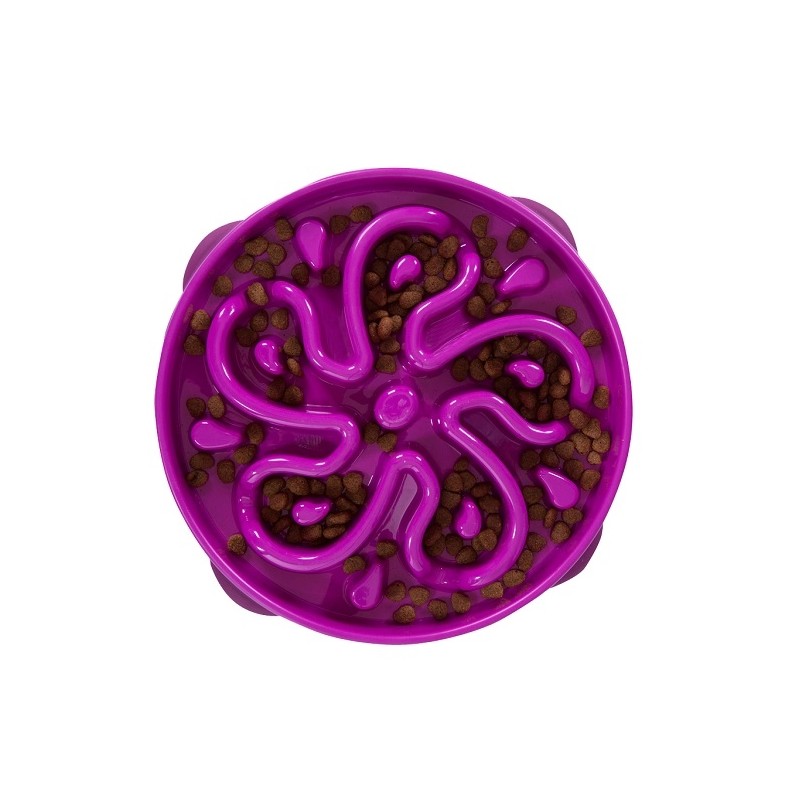 Outward Hound Slo Bowl - L - Flower Purple
