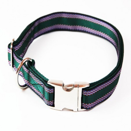 Premium Hundehalsband "Alu-Max®" - Muster - 25mm/55-90cm - grün