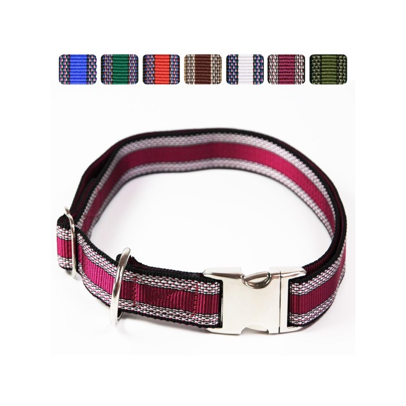Premium Hundehalsband "Alu-Max®" - Muster - 25mm/55-90cm - pflaume