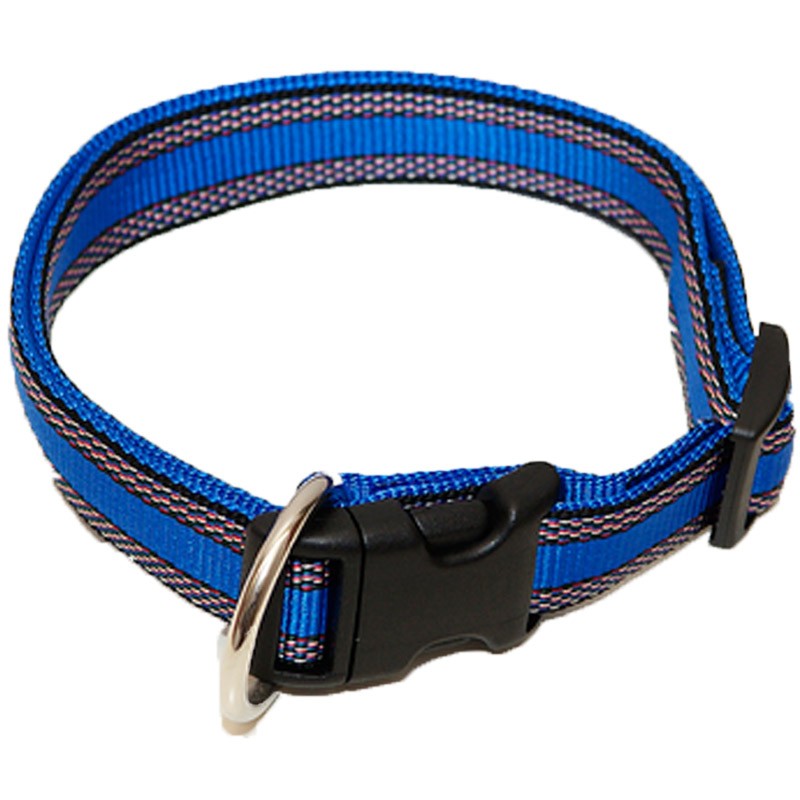Hundehalsband "Wienerlock®" - Muster - 20mm/30-50cm - blau