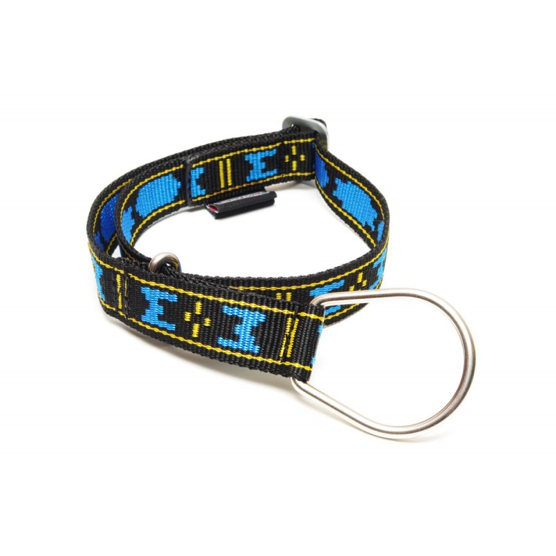 Manmat verstellbares Halsband Polar mit Zug-Stopp - blau M-M