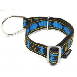 Manmat verstellbares Halsband Polar mit Zug-Stopp - blau M-M