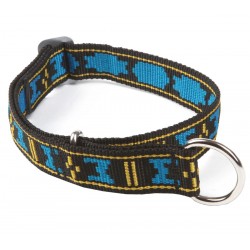 Manmat verstellbares Halsband mit Zug-Stopp - blau M-M
