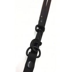 Mystique® Biothane verstellbare Leine 16mm schwarz 200cm schwarz Karabinerhaken