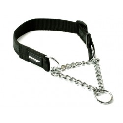 Mystique® Gummiertes Halsband mit Durchzugskette 30mm schwarz 40-60cm