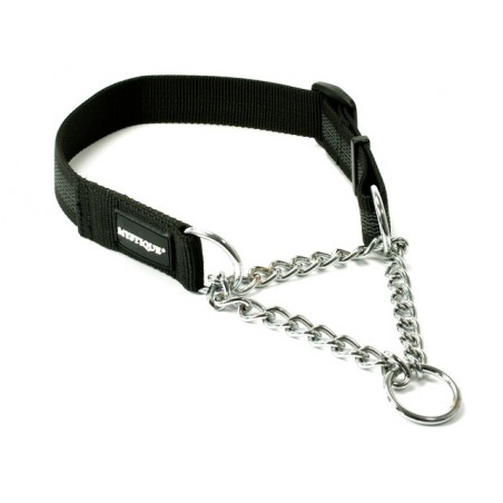 Mystique® Gummiertes Halsband mit Durchzugskette 30mm schwarz 50-70cm