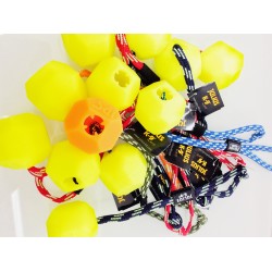 K9 Neon gelb - fluoreszierend - Hundeball Naturkautschuk 60mm verschließbare Schlaufe