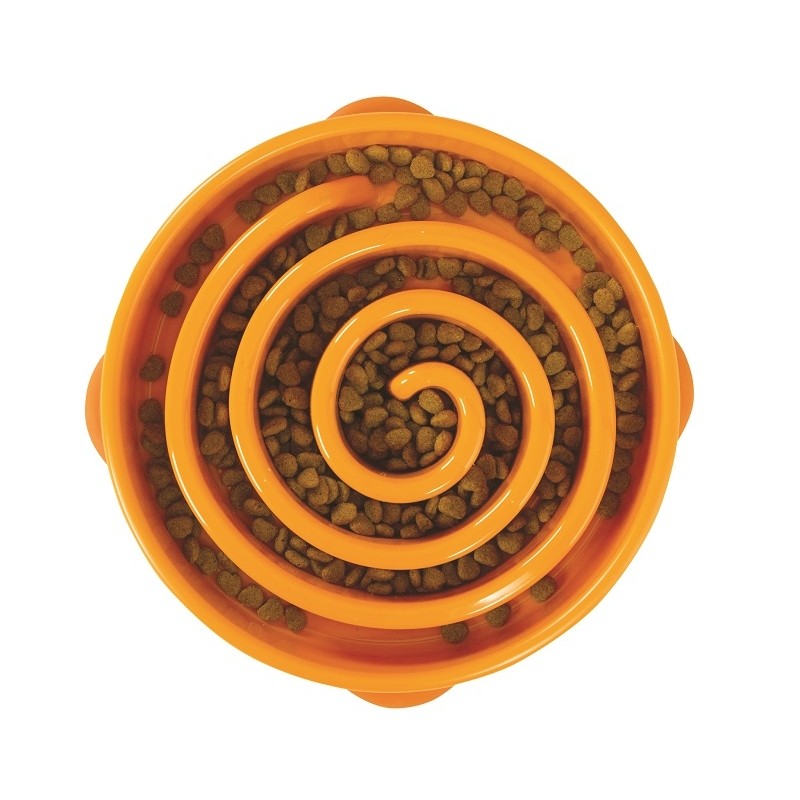 Outward Hound Slo Bowl - L - Swirl Orange