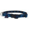 Halsband Pfoten blau-schwarz 20mm/35-50cm