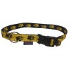 Halsband Pfoten gelb-schwarz 15mm/28-40cm