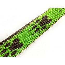 Halsband Pfoten grün-braun 15mm/28-40cm