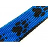 Halsband Pfoten blau-schwarz 25mm/40-60cm
