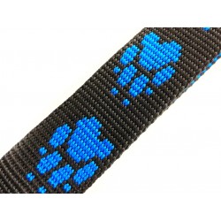 Halsband Pfoten schwarz-blau 20mm/35-50cm