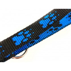 Halsband Pfoten schwarz-blau 20mm/35-50cm
