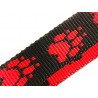 Halsband Pfoten schwarz-rot 20mm/35-50cm