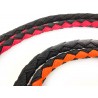 Geflochtene Führleine kurz aus Nylon - 80cm - schwarz/orange