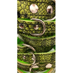 Halsband in Kroko Optik - grün - 18mm/50cm