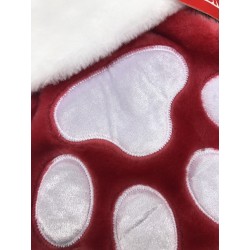 Holiday Stocking Paw - LG rot-weiß