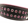 Halsband Kristalle rosa - 40mm/65cm - schwarz-rosa