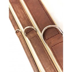 Weiches Lederhalsband mit beigem Futter - 30-35mm/60cm