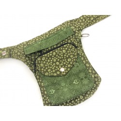 Leckerlietasche kleiner Pfotenprint grün - die Geräumige HANN724 mit Ring