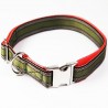 Premium Hundehalsband "Alu-Max®" - Muster - 20mm/30-50cm - khaki