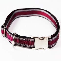 Premium Hundehalsband "Alu-Max®" - Muster - 20mm/30-50cm - pflaume