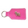 Schlüsselanhänger Leder - rosa mit Westie