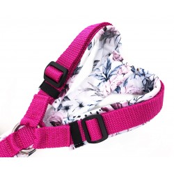 Brustgeschirr Softshell - Blumenwiese Pink - XL