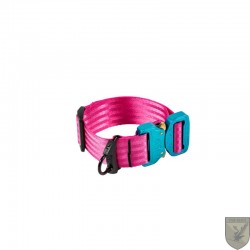 md-textil Halsband 40mm/27-35cm - pink blau