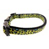 Blau-gelber Leopard Halsband - S - 1cm/25-36cm