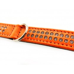 Lederhalsband 16mm/27cm - orange