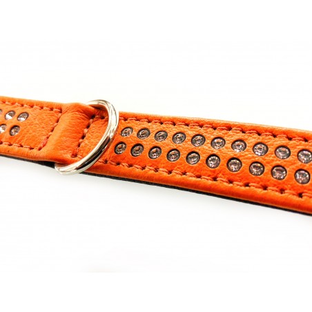 Lederhalsband 16mm/27cm - orange
