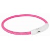 Leuchthalsband USB L/XL 65cm pink