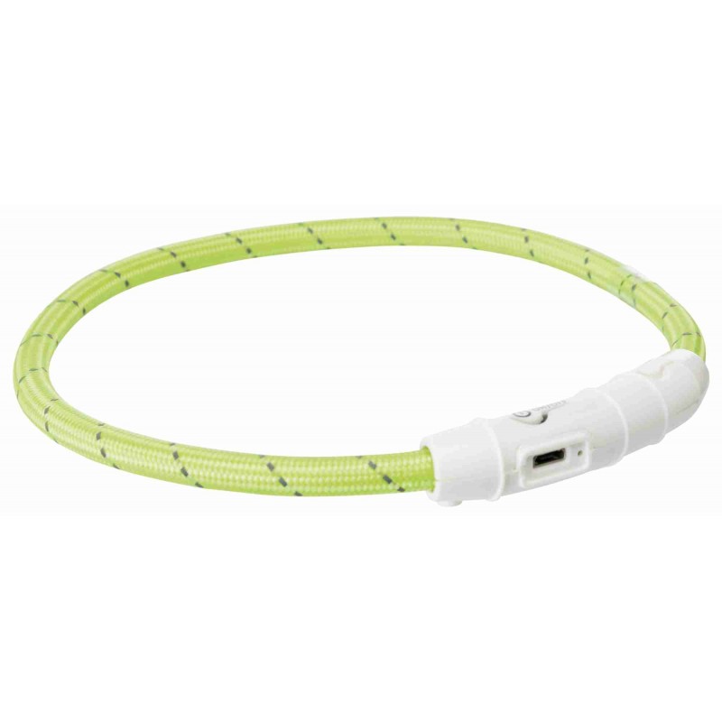 Leuchthalsband USB L/XL 65cm grün