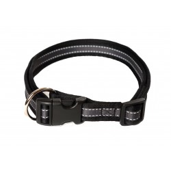 Hundehalsband Soft Grip - 20mm/30-50cm - schwarz/silber